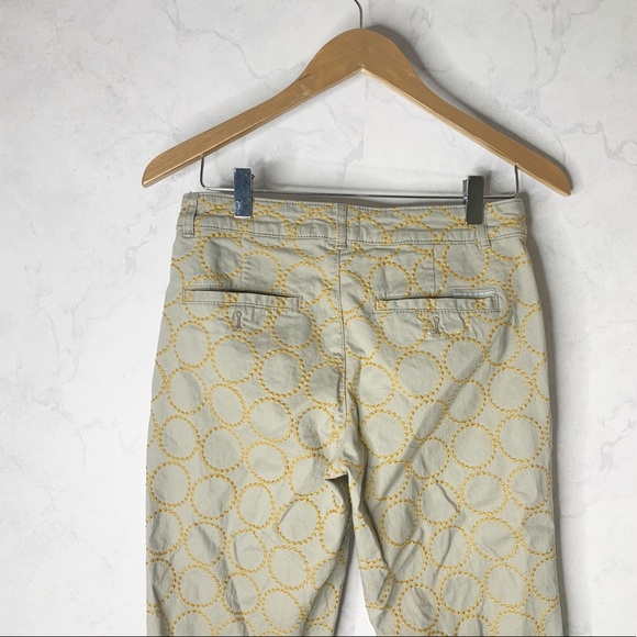 Anthropologie Relaxed Circle Embroidered Straight leg chino pants - Picture 4 of 6